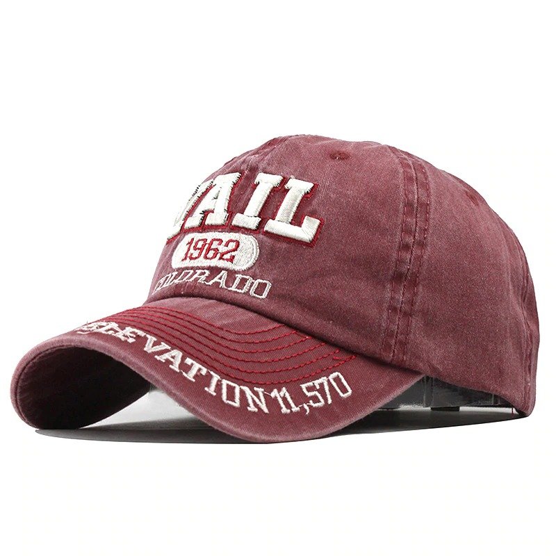 Vail 1962 Colorado Washed Cotton Baseball Cap Snapback Hat For Men