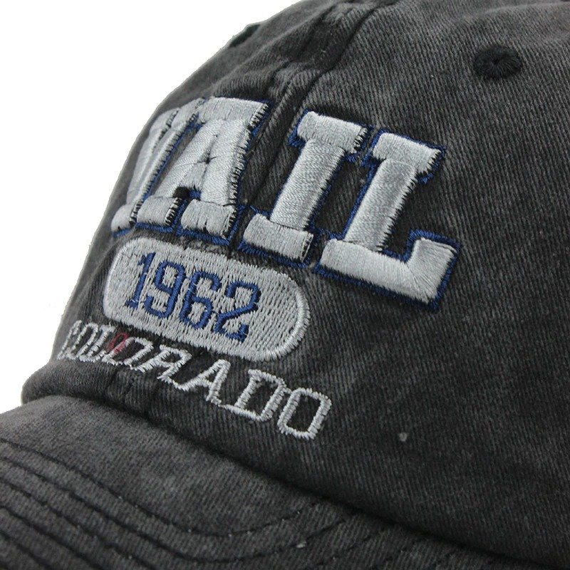 Vail 1962 Colorado Washed Cotton Baseball Cap Snapback Hat For Men