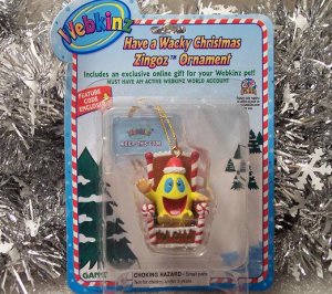 Webkinz Brand New Have a Wacky Christmas Zingoz Ornament WE000436 Sealed Code