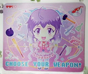 "Choose Your Weapon" Kawaii Anime Girl Mousepad