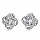 925 Silver Clear CZ heart Stud Earrings