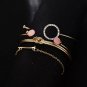 IPARAM 4 Pcs/ Set Vintage Gold Crystal Circle Arrow Bracelet for Women