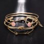 IPARAM 4 Pcs/ Set Vintage Gold Crystal Circle Arrow Bracelet for Women