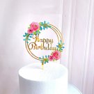 New Colored flowers Happy Birthday Cake