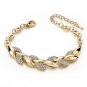 Bohemian Style Women Girls Gold Bracelet  Rhinestone Leaves Chain Bangle Luxury Wedding Jewelry
