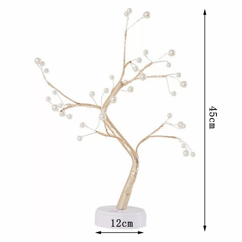 LED Night Light Mini Christmas Tree Copper Wire Garland Lamp For Home Kids Bedroom Decor