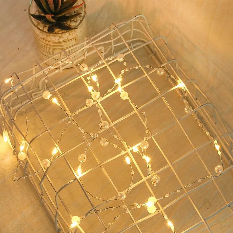 LED Fairy Lights Wire String Pearl Lights Battery