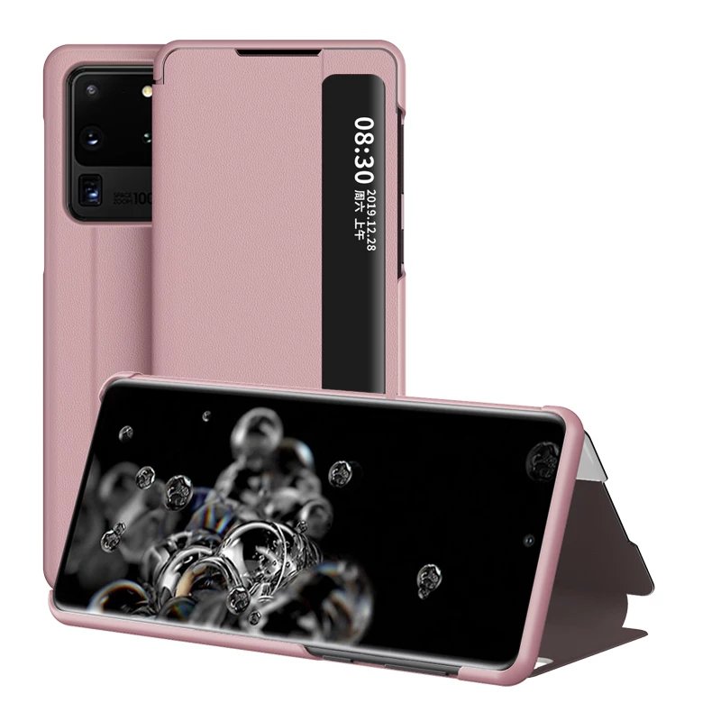 Phone Case For Samsung S20 Plus Smart Mirror Leather Flip Stand Protection Case