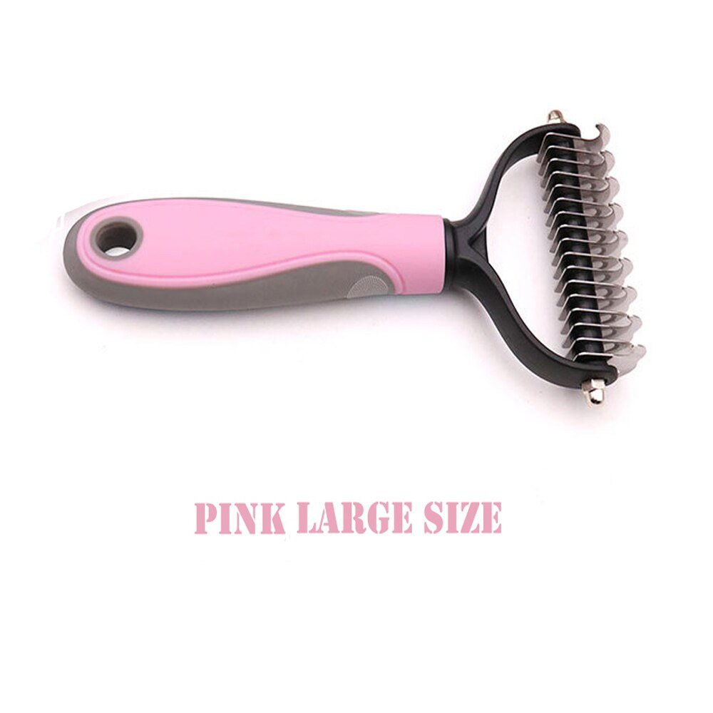 Color Pink Small Size Hair Removal Comb for Dogs Cat Detangler Fur