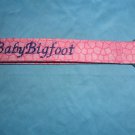 Pink Patterned Embroidered Wristlet Keychain