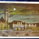 Miller Art Works Tinted Half tone Postcard St. Louis MO. Union Station at night