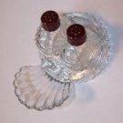 Retro Salt/Pepper Shakers Fan Tray Bakelite Tops