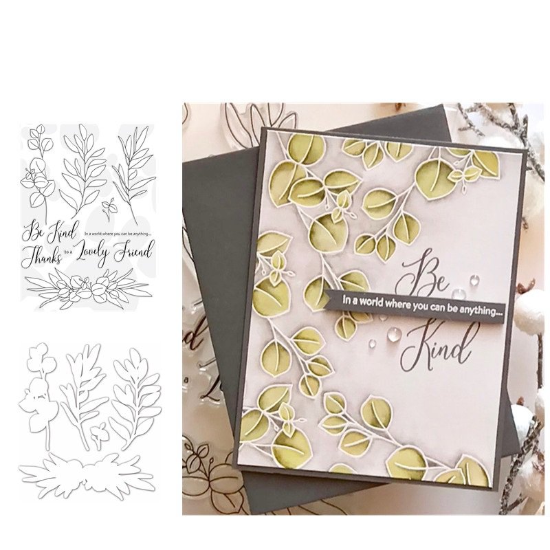 Be Kind Flower Metal Cutting Dies and Stamps Craft Dies Scrapbooking Card Making
