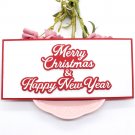 Merry Christmas and Happy New Year Slimline Cutting Dies Stencils for DIY Scrapbooking