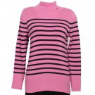 NWT RALPH LAUREN Pink Navy Cotton Logo Ribbed Sweater 2X