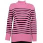 NWT RALPH LAUREN Pink Navy Cotton Logo Ribbed Sweater 2X