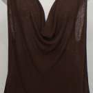 NWT EILEEN FISHER Mahogany Polished Linen Knit Drape Neck Tank XL