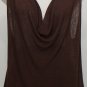 NWT EILEEN FISHER Mahogany Polished Linen Knit Drape Neck Tank XL