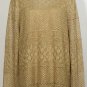 NWT RALPH LAUREN Gold Metallic Pointelle Knit Long Sweater Top 3X