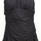 NWT KENNETH COLE REACTION Black Ruched Swimdress Swimsuit 2X Tummy Control