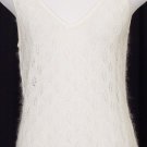 NWT ELLEN TRACY Ivory Mohair Pointelle Lace Shell Top L