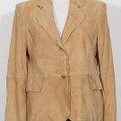 NWT ELLEN TRACY Camel Suede Punch Scallop Trim Jacket 14