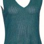 NWT ELLEN TRACY Baltic Teal Beaded Silk Knit Twinset L