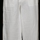 NWT EILEEN FISHER White Organic Linen Drawstring Capri Pants XS