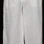 NWT EILEEN FISHER White Organic Linen Drawstring Capri Pants S