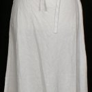 NWT EILEEN FISHER White Organic Linen A-line Drawstring Skirt PS