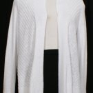 NWT EILEEN FISHER White Cotton Linen Slub Rib Mix Cardigan S