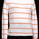 NWT EILEEN FISHER White Arabesque Fine Linen Skinny Stripe Top XL