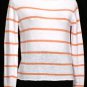 NWT EILEEN FISHER White Arabesque Fine Linen Skinny Stripe Top M