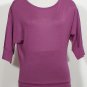 NWT EILEEN FISHER Sweet Plum Silk Cotton Jersey Ballet Neck Top XS