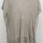 NWT EILEEN FISHER Stone Linen Delave Jersey Lace Trim Tunic Top S