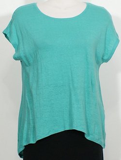 NWT EILEEN FISHER Mint Linen Jersey Scoop Neck Top S