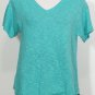 NWT EILEEN FISHER Mint Linen Cotton Slub V-neck Top XS