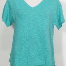 NWT EILEEN FISHER Mint Linen Cotton Slub V-neck Top XL