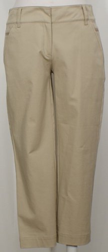 NWT EILEEN FISHER Khaki Stretch Twill Slim Crop Pants XS