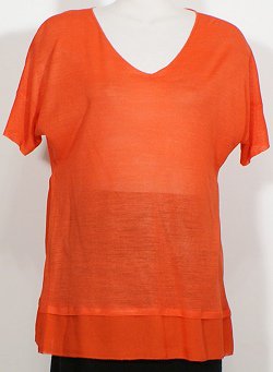 NWT EILEEN FISHER Firefly Silk Tussah Jersey Chiffon Trim Box Top XL