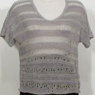 NWT EILEEN FISHER Dove Stitched Block Linen Top L