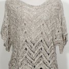 NWT EILEEN FISHER Dark Pearl Cotton Wonder Scallop Box Top XL