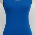 NWT EILEEN FISHER Crystal Blue Cotton Baby Rib Slim Long Tank Top XS