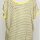 NWT EILEEN FISHER Citron Dark Pearl Linen Jersey Stripe Top 2X