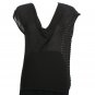 NWT EILEEN FISHER Black Sheer Cotton Mesh Drape Neck Top XS