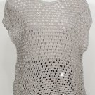 NWT EILEEN FISHER Antique Silver Sequin Chainmail Mesh Box Top M