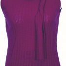NWT DANA BUCHMAN Wine Cashmere Pntl Scarf Shell Top XL