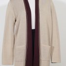 NWT DANA BUCHMAN Java Soy Rev Silk Knit Cardigan L M