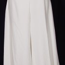 NWT DANA BUCHMAN Chalk Stretch Silk Crop Palazzo Pant L