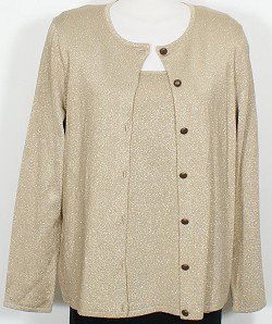 NWT DANA BUCHMAN Camel Gold Shimmer Twinset 2X